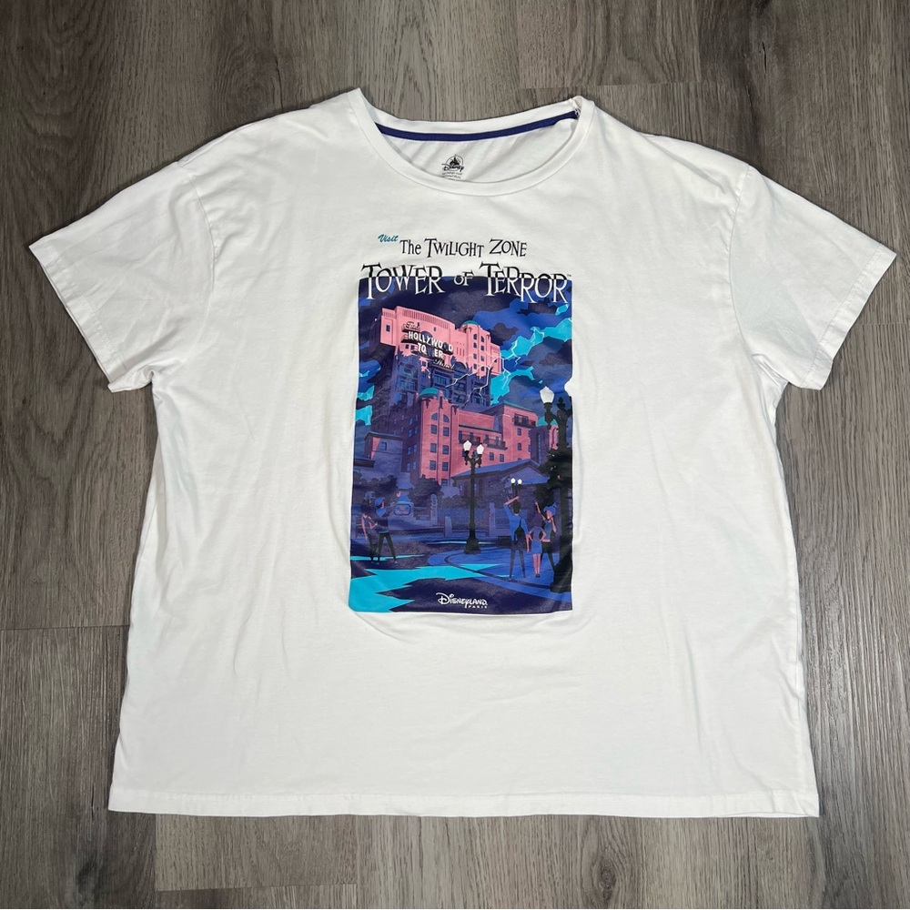 Disneyland Paris Tower Of Terror T-Shirt Women’s XXL White Disney Twilight Zone